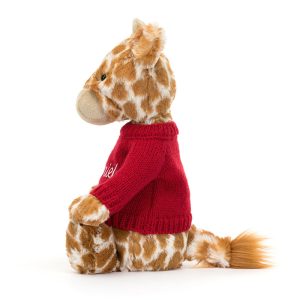 Bashful Giraffe with Personalised Red Jumper