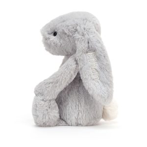 Personalised Bashful Silver Bunny Medium
