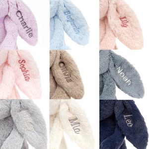 Personalised Bashful Mineral Blue Bunny Medium